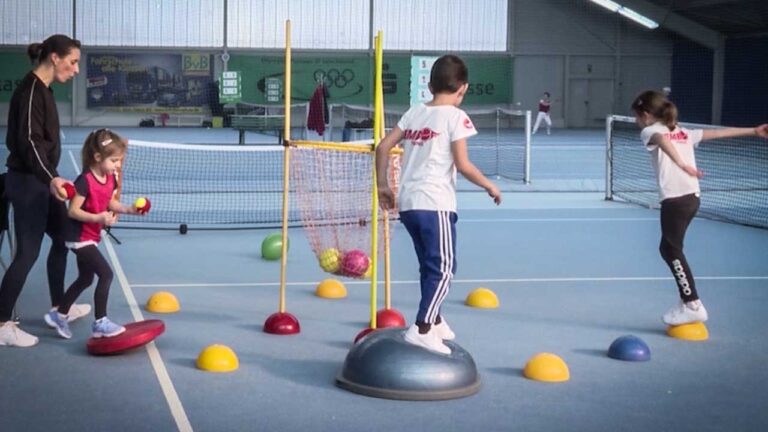 Balancing over water with target throw