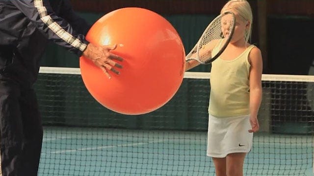 Introducing the Slice Backhand with the Use of a Swiss Ball