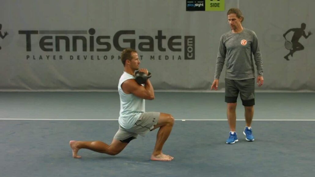Lung step variants with the kettlebell