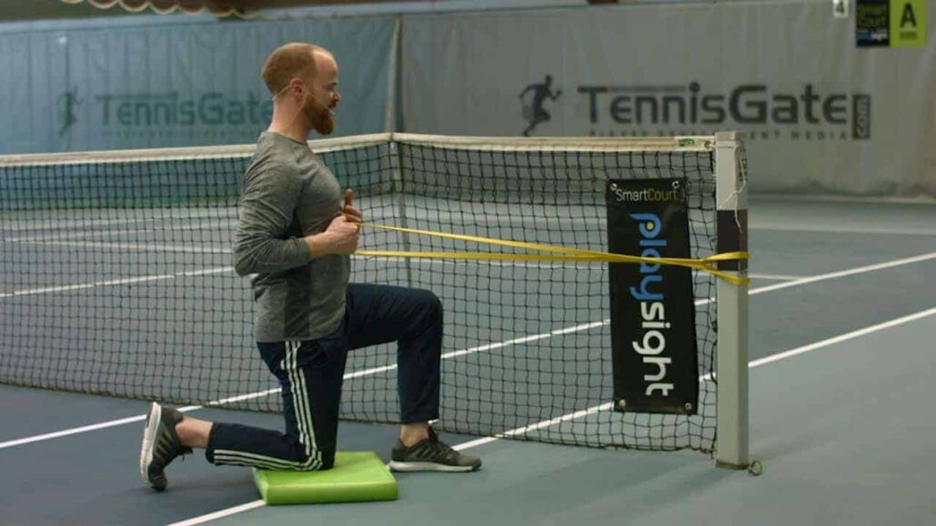 One-armed rowing with the superband and static lower body