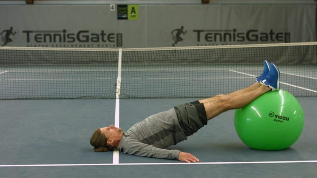 Pelvic lifting with the gymnastics ball