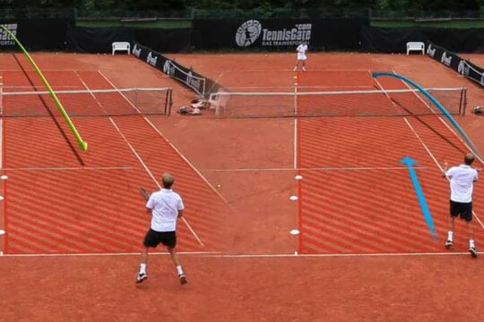 Points: Return Down the line approaching the net