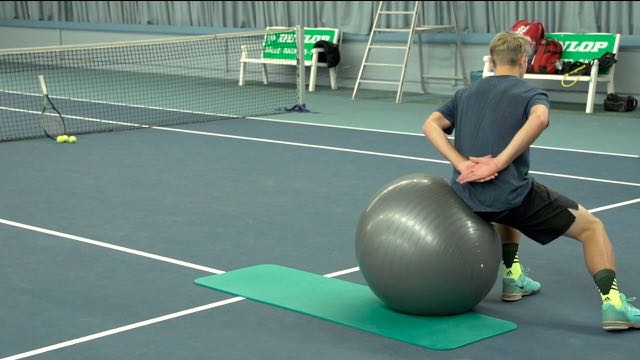 Strength – Sliding Squats on a Swiss Ball