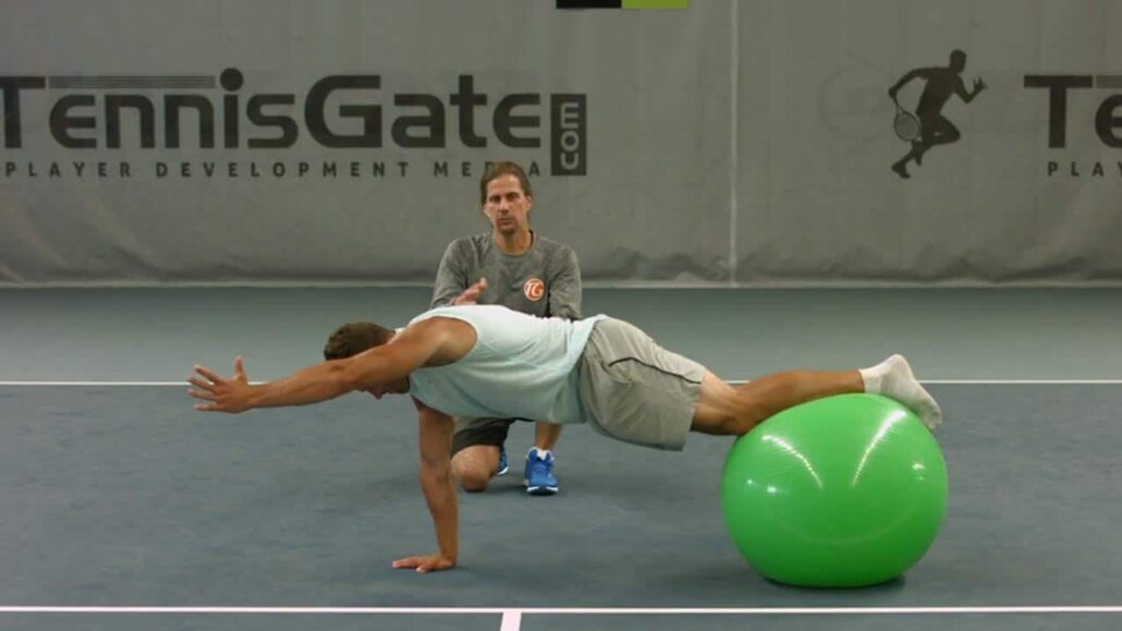 Variants of the push-up with Swiss ball