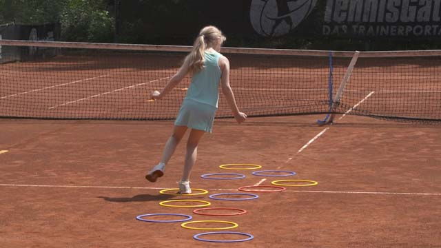 Jumps into rings with additional cognitive tasks