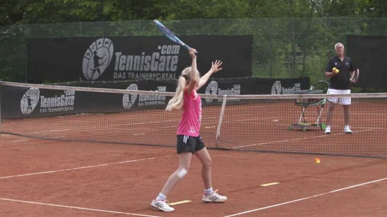 Learning to hit an overhead after the bounce