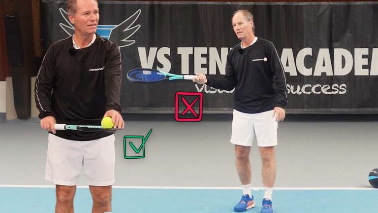 Correcting an open racket face on a forehand backswing