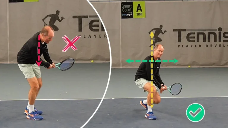 Big Step Knee down on the Two-Handed Backhand