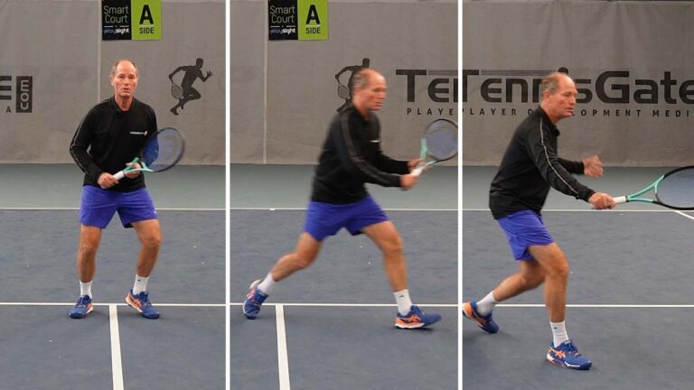 Start with outside leg on the Backhand Volley