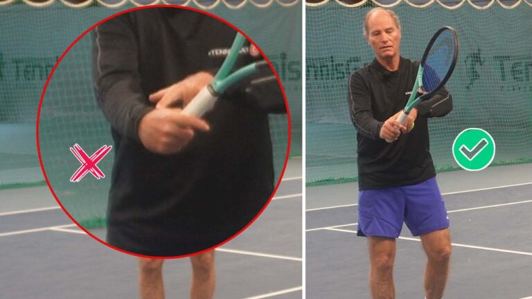 The right Grip on the Backhand Volley