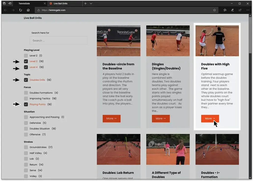 Drill for the end of a session